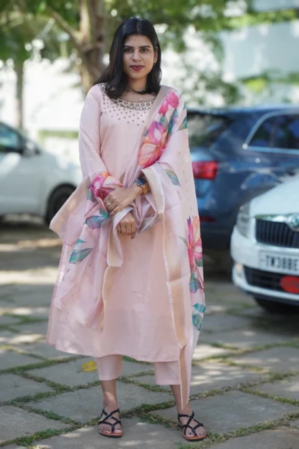 Soft Viscose Cotton fabric 3 piece set (with lining)